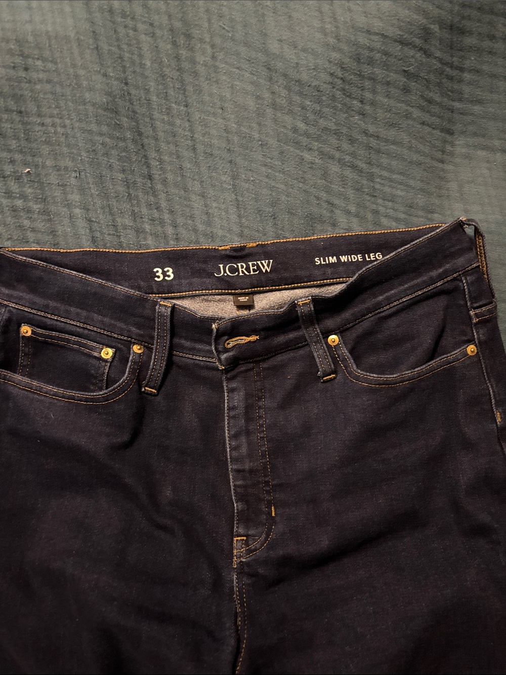 J.CREW Slim Wide Leg Cropped Jeans in Dark Indigo